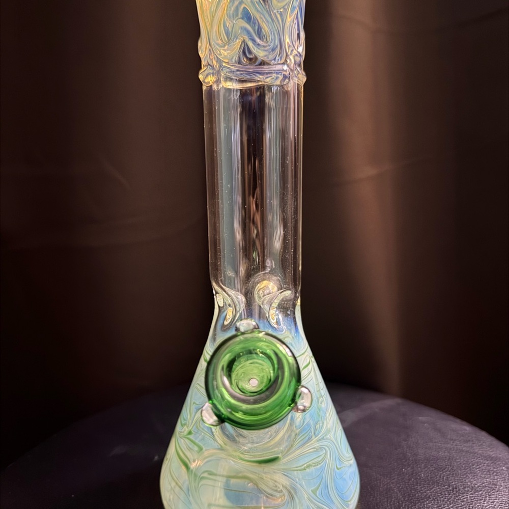 Elegant Swirl Water Glass Art Piece